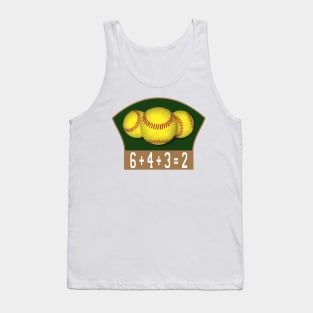 Softball 6+4+3=2 Double Play Tank Top